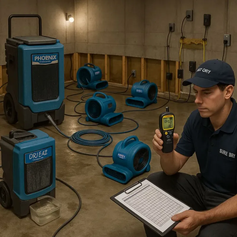 Structural Drying and Dehumidification process in Little Round Lake, WI